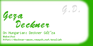 geza deckner business card